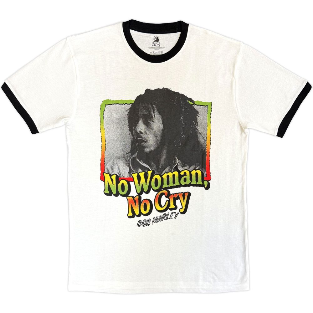 Bob Marley - No Woman, No Cry Mens Tshirt - White